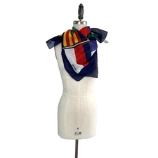 Vintage Bill Blass X Baar & Beards Scarf  Nautical Signal Flag Maritime Colorful