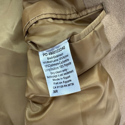 Lauren Ralph Lauren Mens Luther Luxury Wool Cashmere Blend Overcoat Camel 36R - Picture 5 of 5