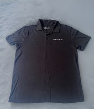Women’s SpaceX Gray Logo S/S Polo Shirt Large Black Space Exploration Vintage