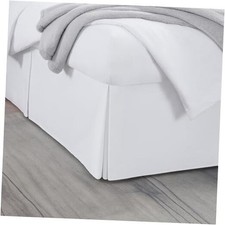 Full Bed Skirt, Luxury 18 Inch Drop Pleated Bed Skirt, Full - 18" Drop White
