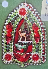 LeeWards WOODLAND FANTASY Deer Sequin Bead Vintage Christmas Ornament KIT NOS
