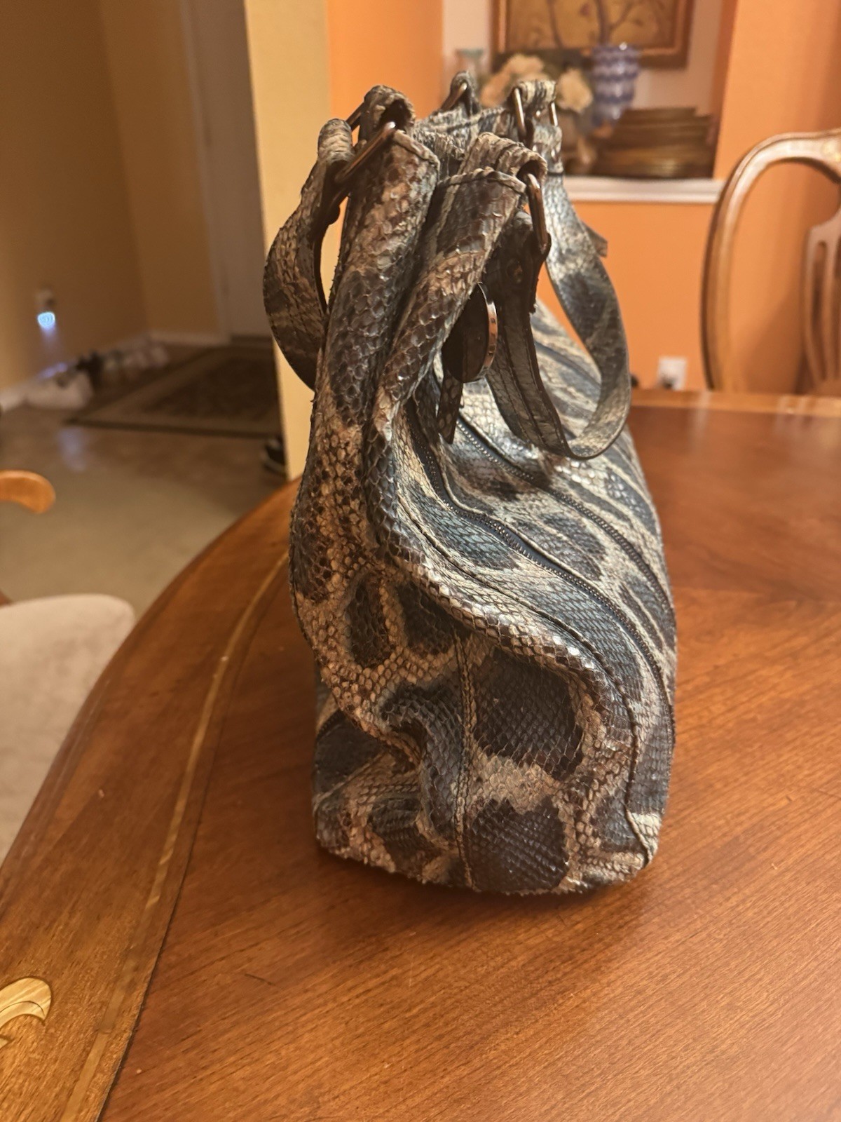 Stuart weitzman coquette bag Python Embossed Leat… - image 8