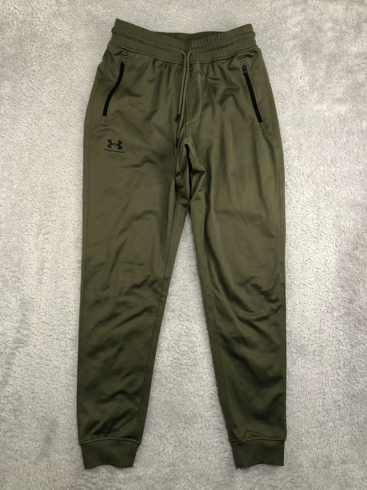 Under Armour Jogger Mens S (27x29) Green Pants Zip Pockets Drawstring