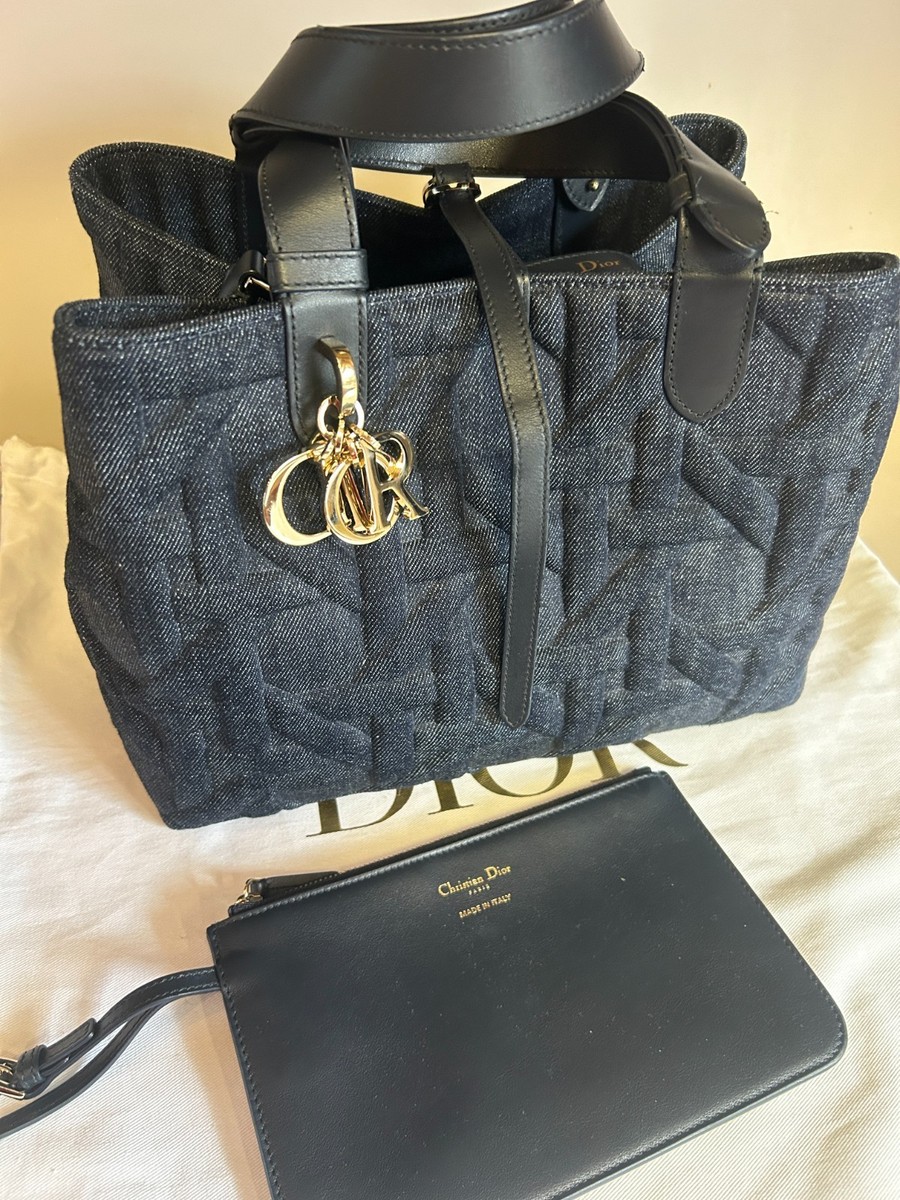 Christian Dior Toujours Denim Top Handle Bag Paris medium classy