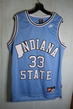 NBA Larry Bird Indiana State College Jersey Carolina Blue White Sz XL