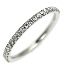 Harry Winston Pt950 Diamond Pinky Ring Micro Pave Half Eternity - Auth free ship