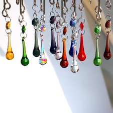 12 Pcs Raindrop Crystal Chandelier Prisms 53mm Hanging Crystal Beads for Window