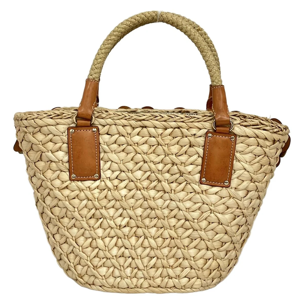 Kate spade - PXRU0802 Beige Gold Brown Straw Leather Tote Bag thumbnail 3