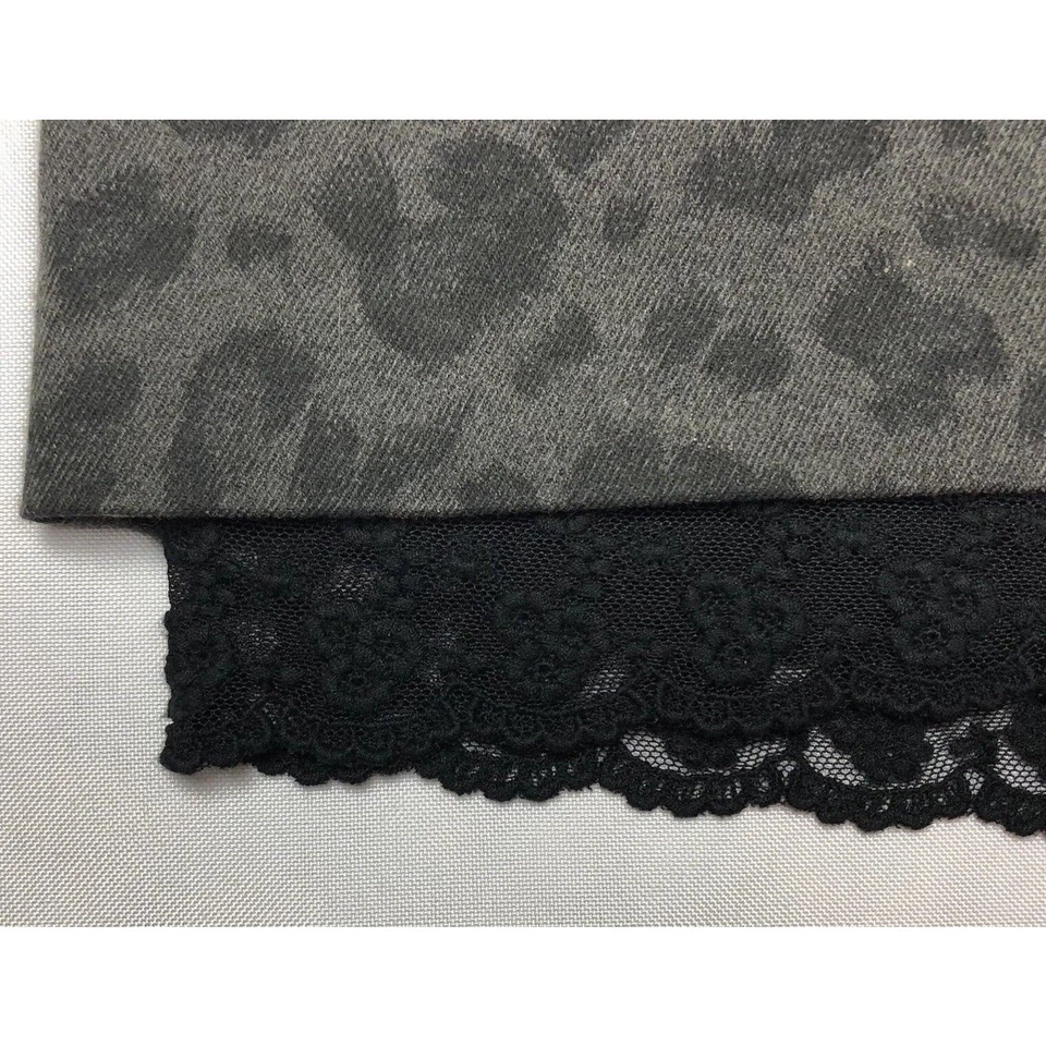 Falda Jessica Simpson Mujer 2 Gris Estampado Animal Cremallera Expuesta Cindy Bolsillo Encaje Foto 3 de 4