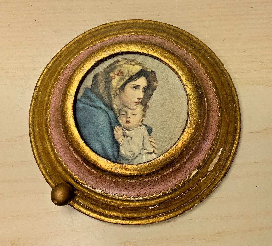 Reuge Swiss Pull String Hanging Wood Music Box Ave Maria Schubert