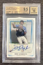 Dee Gordon 2011 Bowman Chrome Auto BGS 9.5 AUTO 10  #BCP80 Los Angeles Dodgers