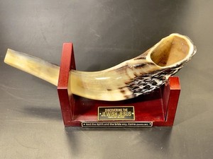 Authentic Polished Shofar and Stand 'Discovering the Jewish Jesus' 12"