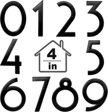 10 Pack 4 Inch 3D Mailbox Numbers 0-9 Self Adhesive House Numbers Modern Door Ad