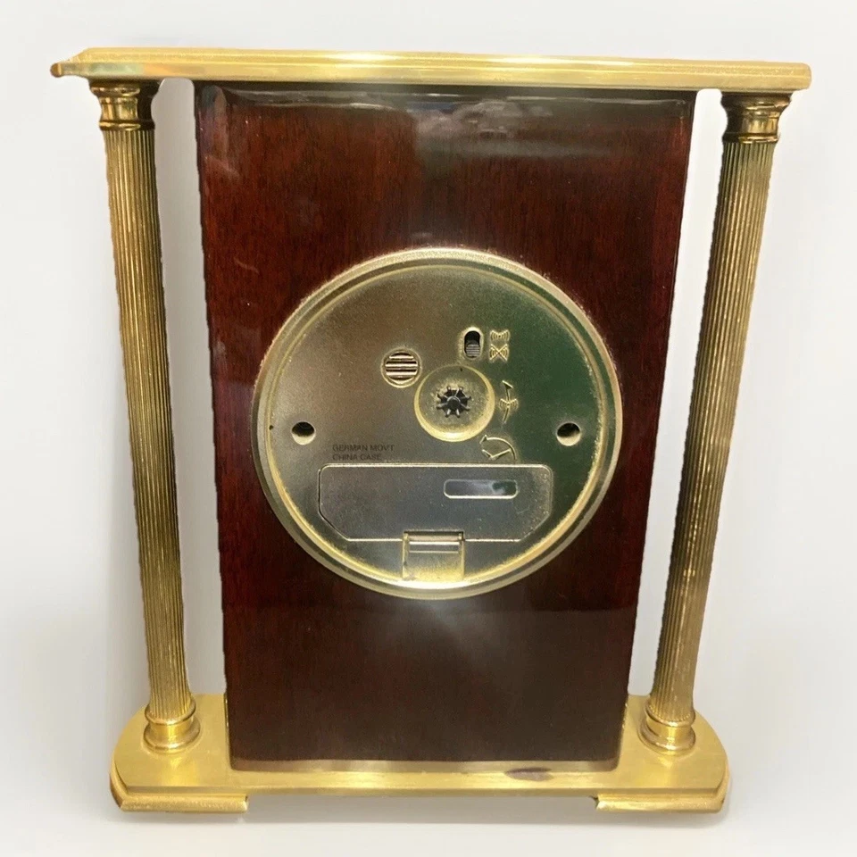 Reloj de Colección Linden Westminster Mantle Caoba y Latón - Alarma Usado en Excelente Condición Pesado Foto 2 de 4