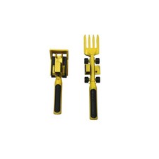 Constructive Eating Yellow Fork Pusher Utensil Set Kids Construction Trucks USA