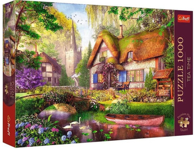 NEW Trefl Jigsaw Puzzle 1000 Pieces Premium Plus Tea Time The Woodland Cottage