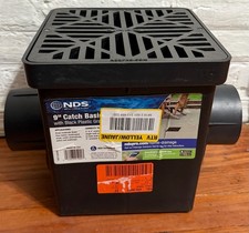 NDS 9" x 9" Plastic Square Drainage Catch Basin in Black, 2 Opening Kit 900BKIT