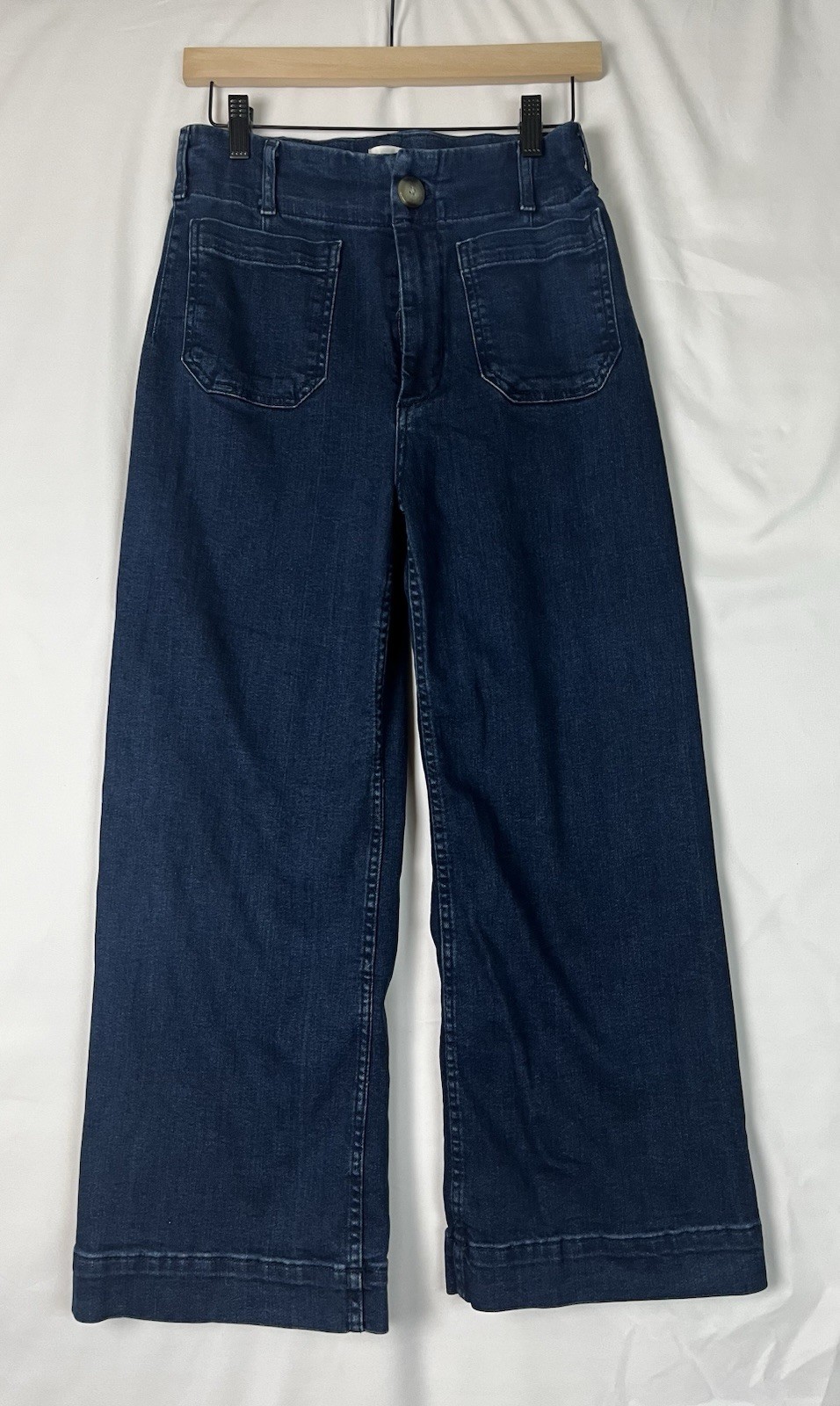 Maeve by Anthropologie The Colette Wide Leg Jeans Blue High Rise Cropped Size 28
