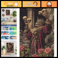 5D Halloween Skeleton Diamond Art Kit for Adults - DIY Round Full Drill Painting