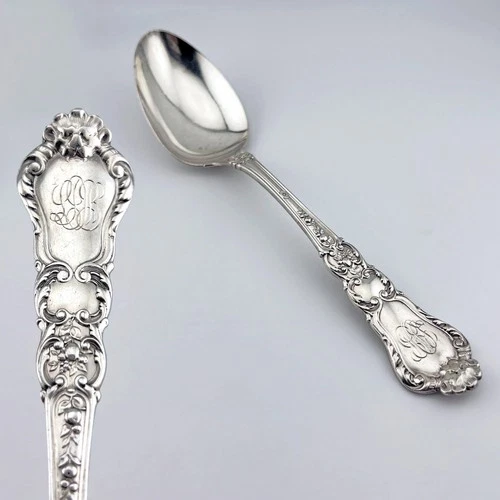 Sterling Silver Serving Spoon 8 3/4" Baronial Old by Gorham - Mono
