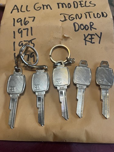 5 GM NOS Original Dealer Stock Key 1967 1971 1975 1979 All Models Chevy Olds Etc - Picture 3 of 3