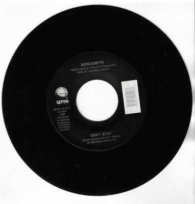 AEROSMITH - LIVIN' ON THE EDGE / DON'T STOP - 1993 7'' 45rpm VINYL RECORD