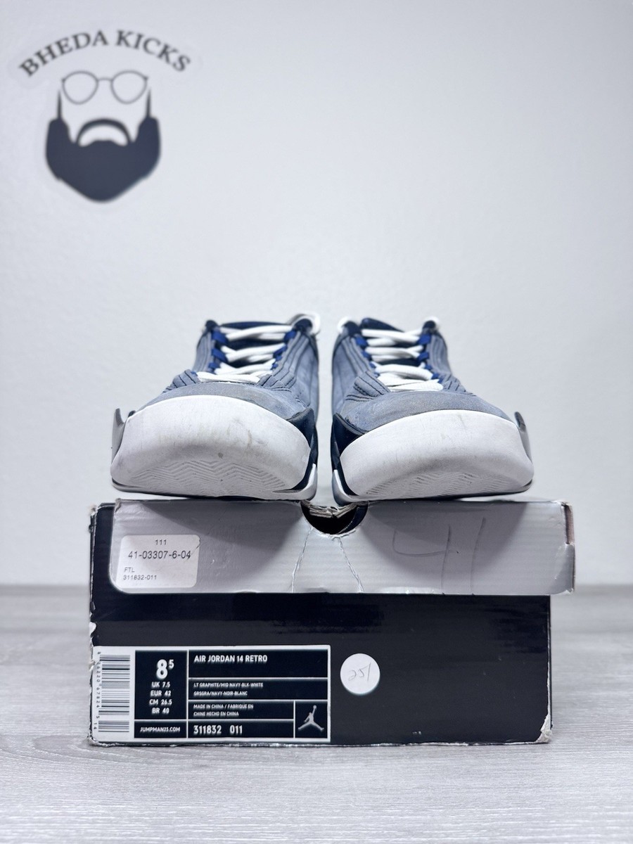 Size 8.5 - Air Jordan 14 XIV Retro 311832-011 Light Graphite Navy