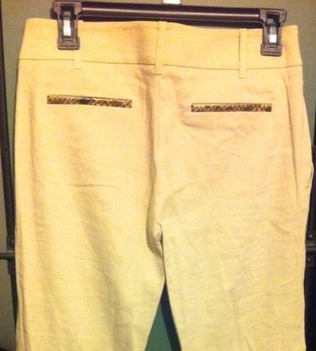 bebe Pintuck Trouser With Snakeskin Trim Pants Size 4 NWT FINAL SALE - Picture 1 of 4