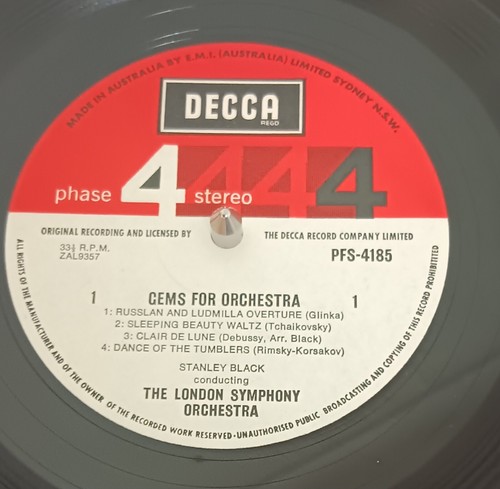 Stanley Black - Gems For Orchestra - 1970 phase 4 stereo LP Record + cover VG+ - Picture 3 of 3