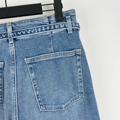 Pantalones de mezclilla Hollister ultra altos para mamá talla 7 R bolsa de papel pierna cónica azul - Imagen 9 de 20
