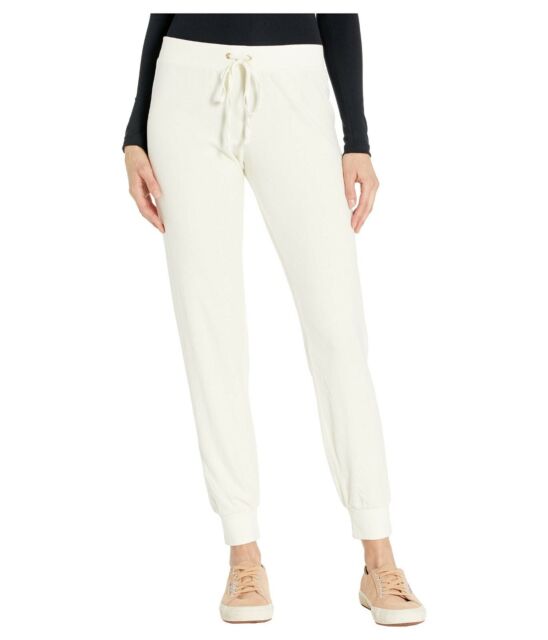 Juicy Couture Black Label Womens Zuma Ivory Velour Track Pants 