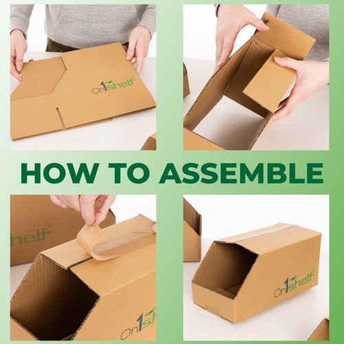 O1S Stackable Ecological Cardboard Storage Bin Containers - Durable 5&10pcs - Picture 36 of 52