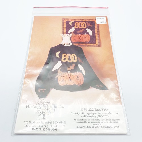 Hickory Stick & Co Vintage Applique Pattern #H-222 Boo Trio Halloween Fall Theme - 第 1/3 張圖片