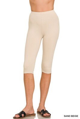 Zenana Premium Cotton Capri Knee Length Leggings (S-3X)