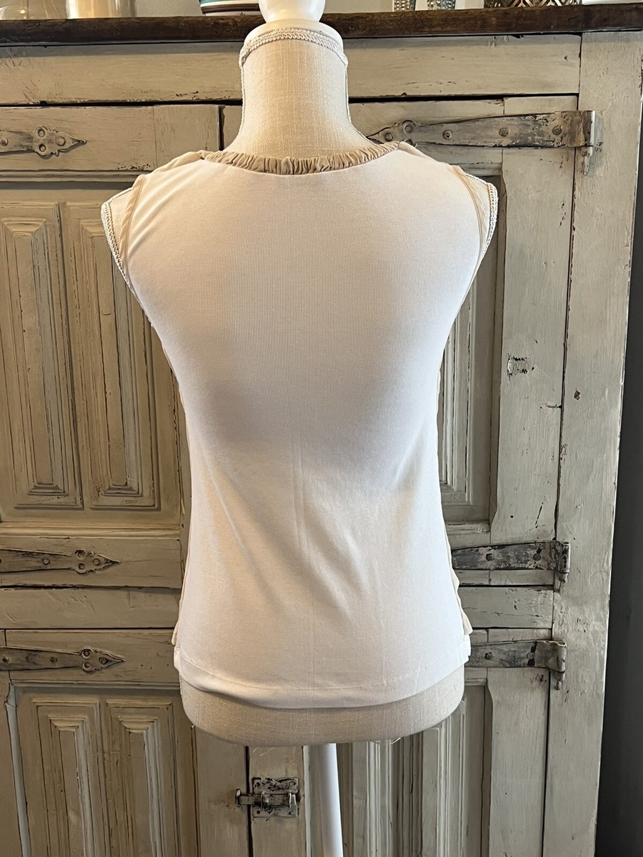Fabiana Filippi Silk & Cotton Layered Top With Beaded Detail