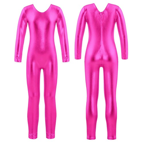 Girls Jumpsuit Full Body Leotard Jazz Bodysuit Children Unitard Costume Romper - Picture 39 of 63