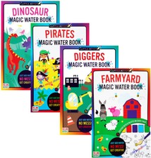 Children's Magic Painting Colouring Book Books Create water Art DINOSAURS DIGGER