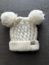 Kids Girls 100 Acrylic Double Pom Pom Beanie Very Cute 