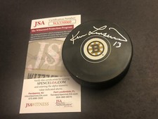JSA Ken Linseman Autographed Boston Bruins Signed Puck w/ Free Puck Holder 060