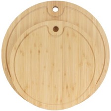 Round Bamboo Cutting Board Circle Grooved Bamboo Wooden Cutting Board 10" - 15"