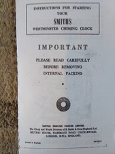SMITHS VINTAGE WESTMINSTER CHIME 8 DAY MANTLE CLOCK COPY ORIGINAL INSTRUCTION