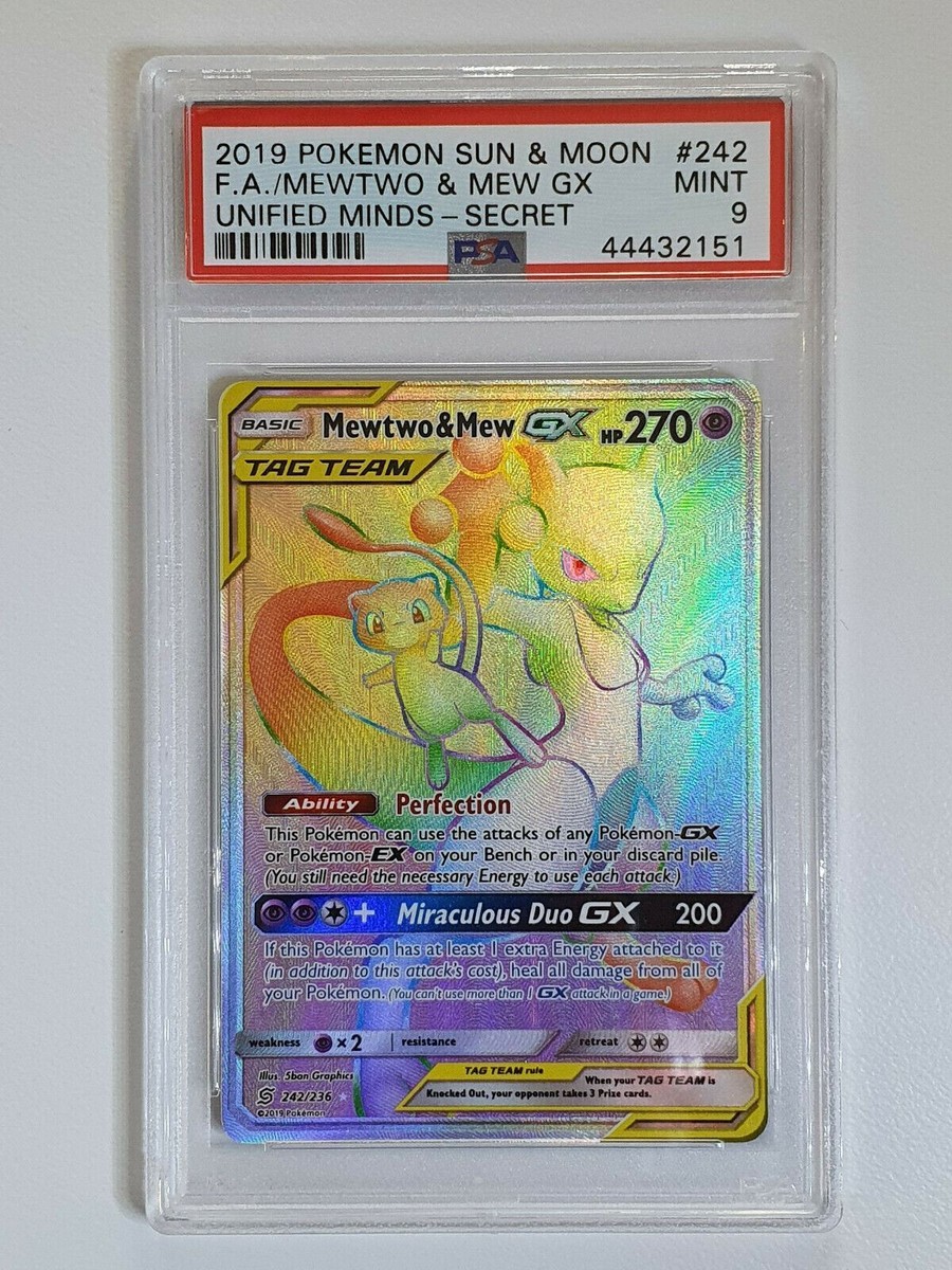 2019 Pokemon Mewtwo & Mew GX 242/236 Secret Hyper Unified 2019 Pokemon Mewtwo & Mew GX 242/236 Secret Hyper Unified