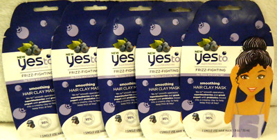 Yes To Superblueberries Frizz-Fighting Smoothing Hair Clay Mask   1 Lot Of 5 New