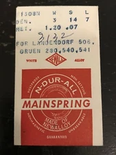 NEWALL Mainspring #1308N for Langendorf 506 & Gruen 280, 540, 541 - Alloy