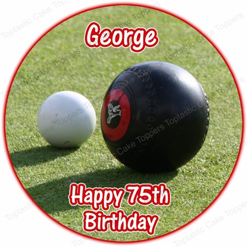 Personalised Lawn Bowls Bowling Green Sport Edible Icing Birthday Cake