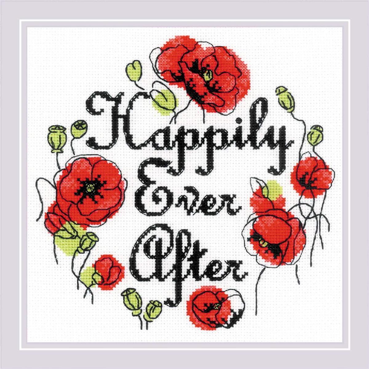 Riolis counted cross stitch kit ""Happily Ever After"", 20x20cm, DIY