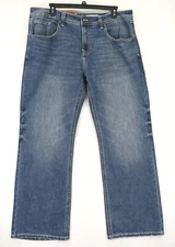 NWT MEN'S TK AXEL SLIM BOOT STRETCH MEDIUM BLUE JEANS Size: 40x32
