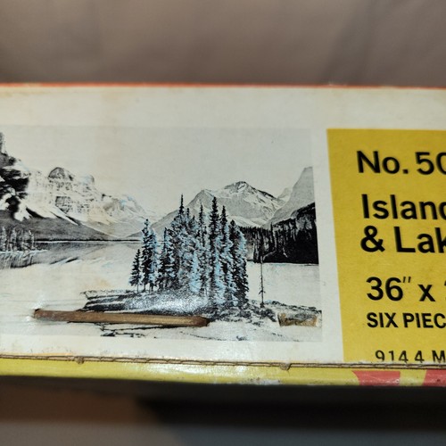 Espejo de pared mural Island & Lake tamaño total 36"x24" 6 azulejos 12"x12" nuevo en caja años 70 hágalo usted mismo - Imagen 2 de 23