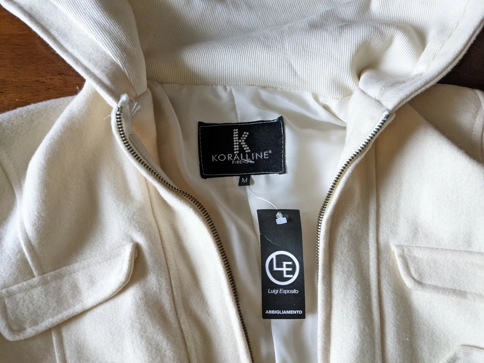 Koralline Giacchetto autunno primavera bambino bianco spalle 40 cm 7 8 10 anni - Immagine 3 di 4