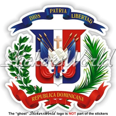 DOMINIKANISCHE REPUBLIK National Emblem Wappen 90mm Vinyl Aufkleber